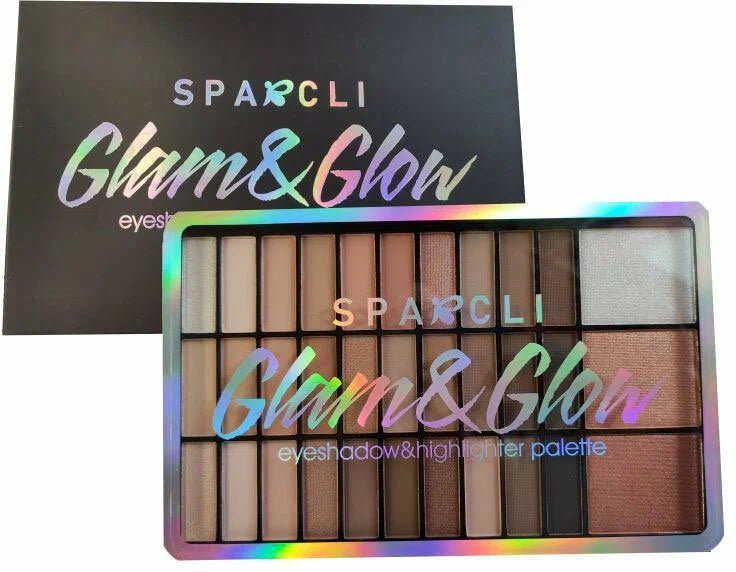 SPARCLI Glam&amp;Glow Eyeshadow &amp; Highlighter Palette – Ultimate Radiance - Lotshop.pk