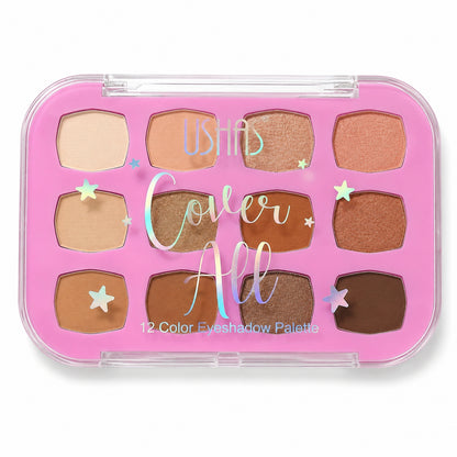 USHAS Cover All 12 Color Eyeshadow Palette – Matte and Shimmer Shades Pakistan
