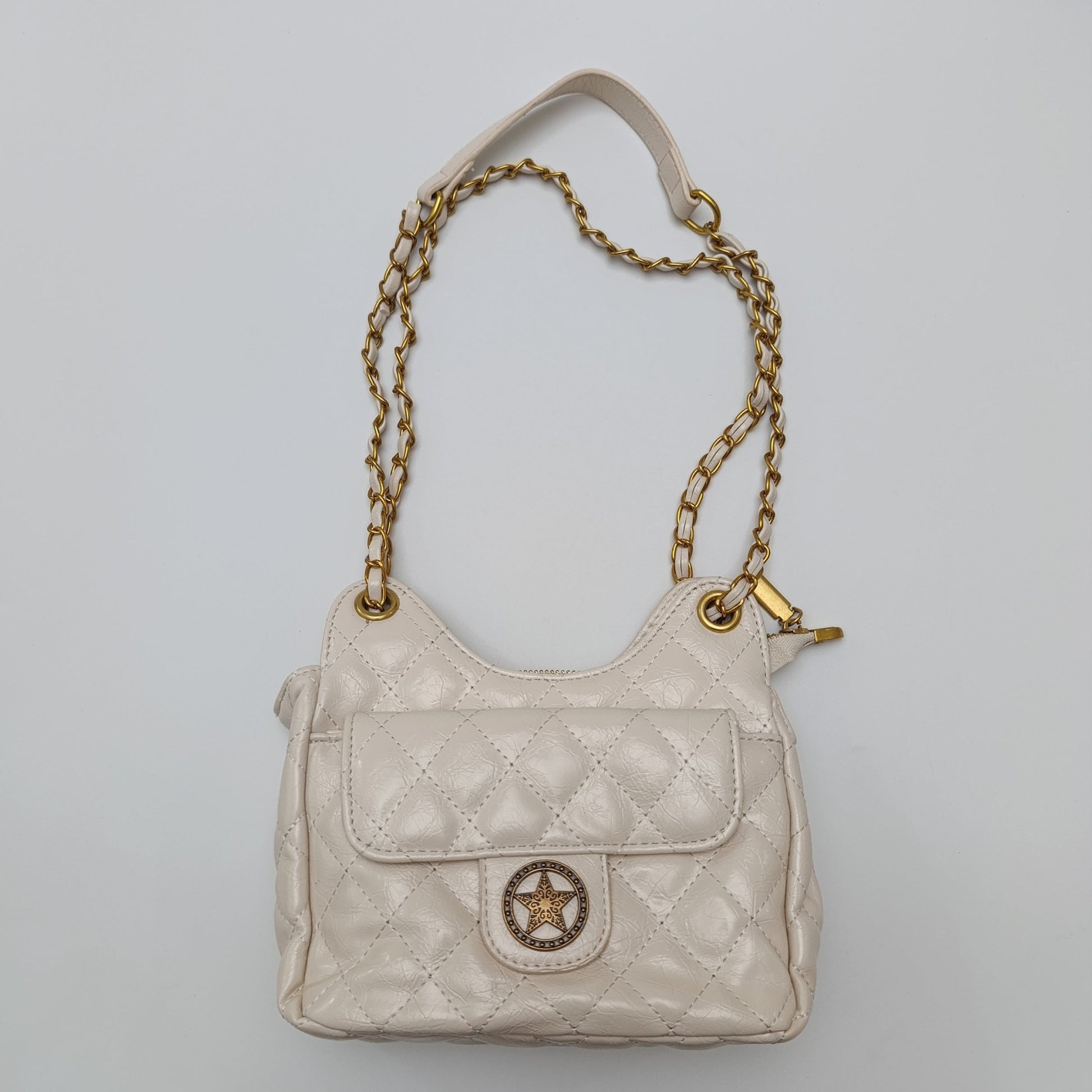 White Quilted Gold Chain Shoulder Bag – Luxury Crossbody Purse - 9001 - Lotshop.pk