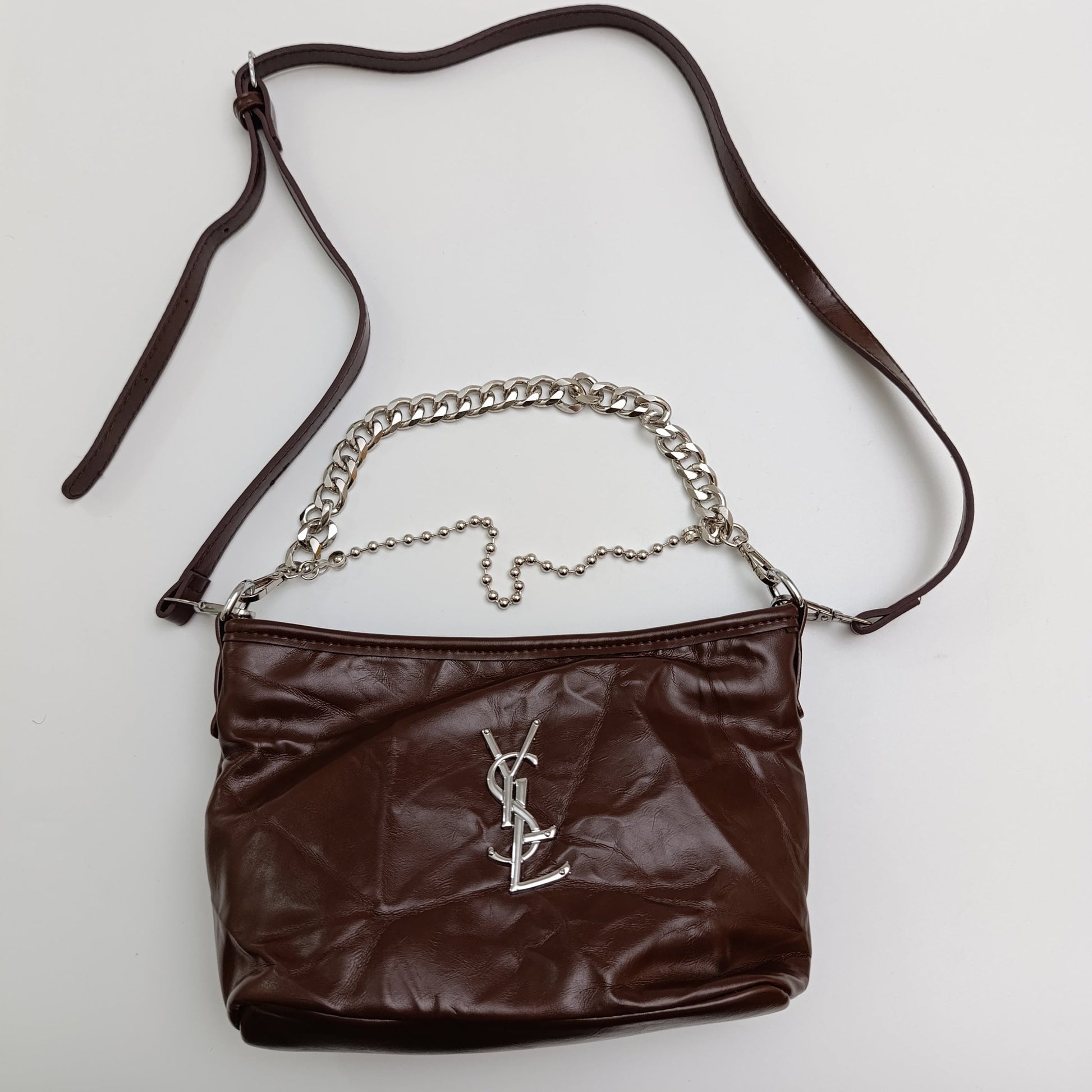 YSL - Inspired Chain Shoulder Bag – Premium Faux Leather, Dual Strap Design - 5646 - Lotshop.pk