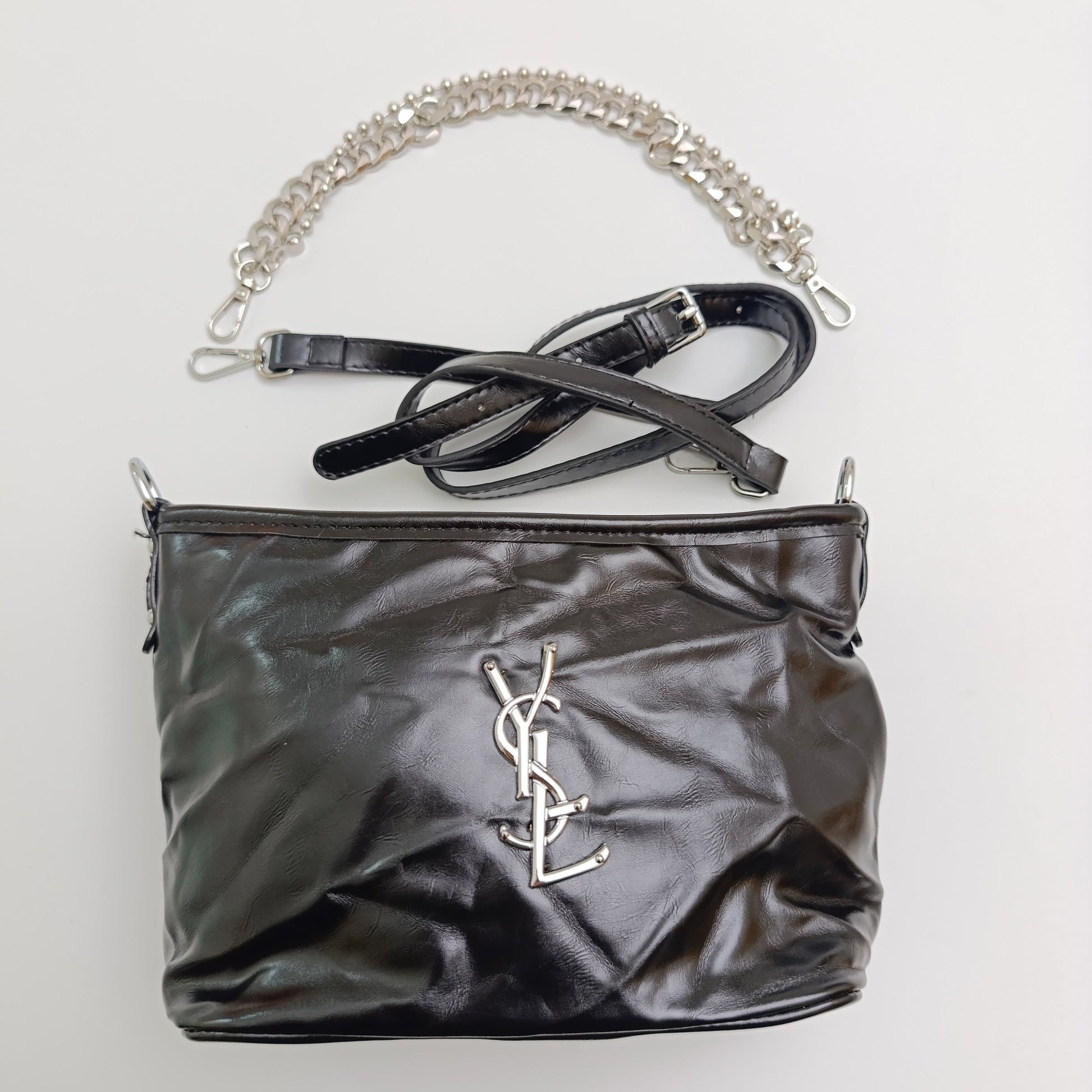 YSL - Inspired Chain Shoulder Bag – Premium Faux Leather, Dual Strap Design - 5646 - Lotshop.pk